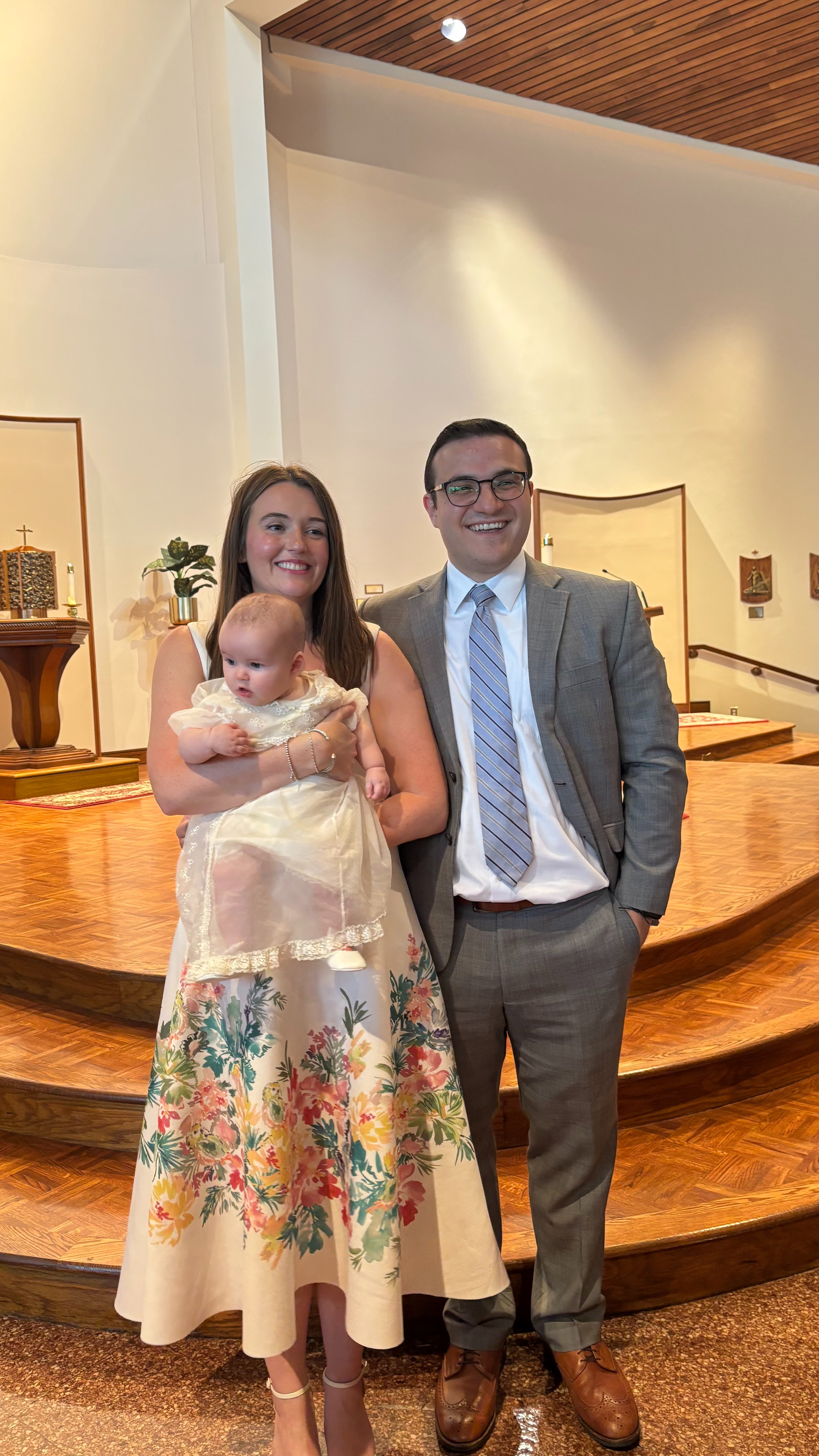Frank, Erin, and Madison Piacente during their baby's baptism, which was one of the many beautiful things they did since Madison was born. | Source: GoFundMe