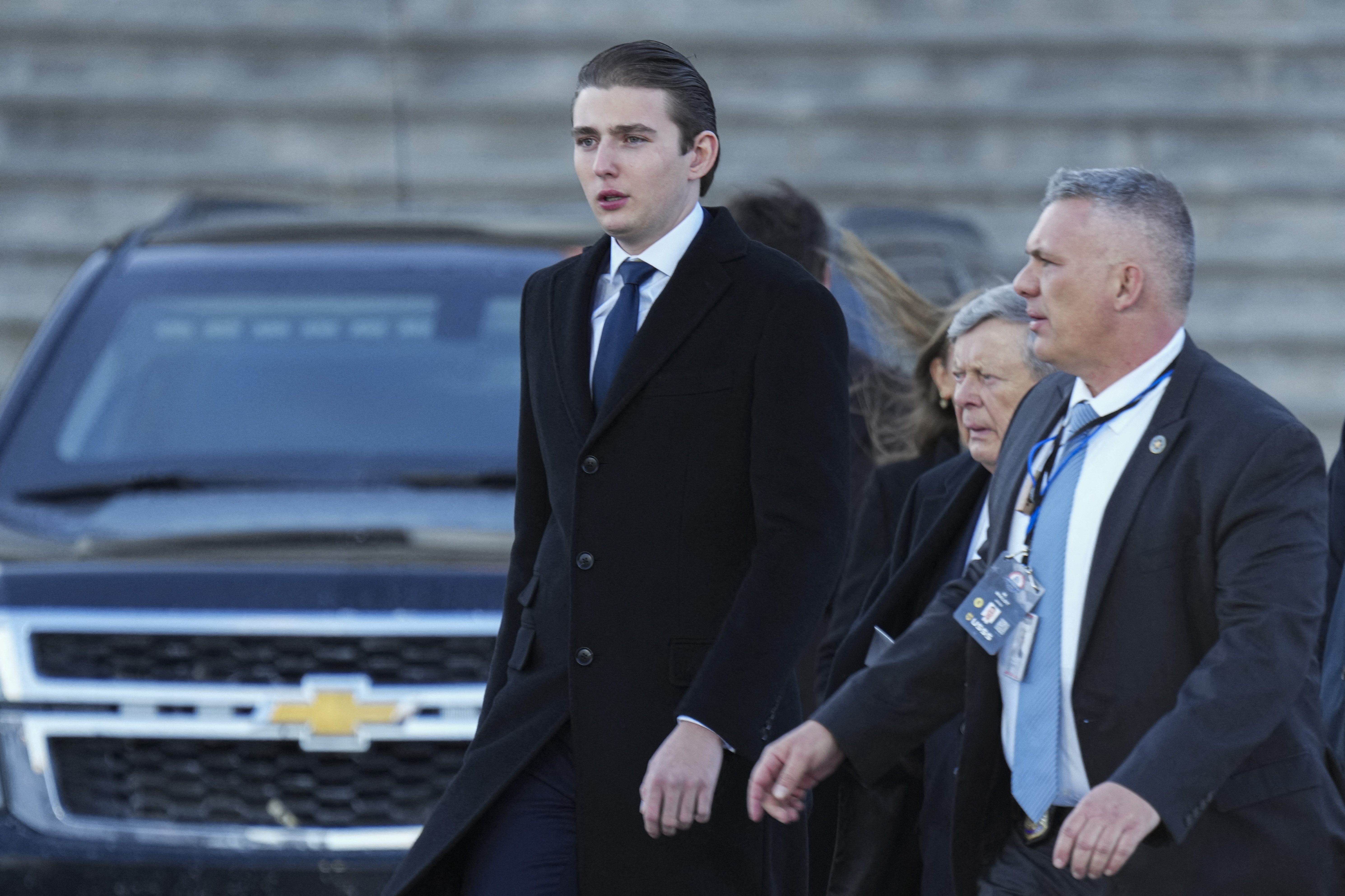 Barron Trump departs the US Capitol on January 20, 2025, in Washington, DC | Source: Getty Images