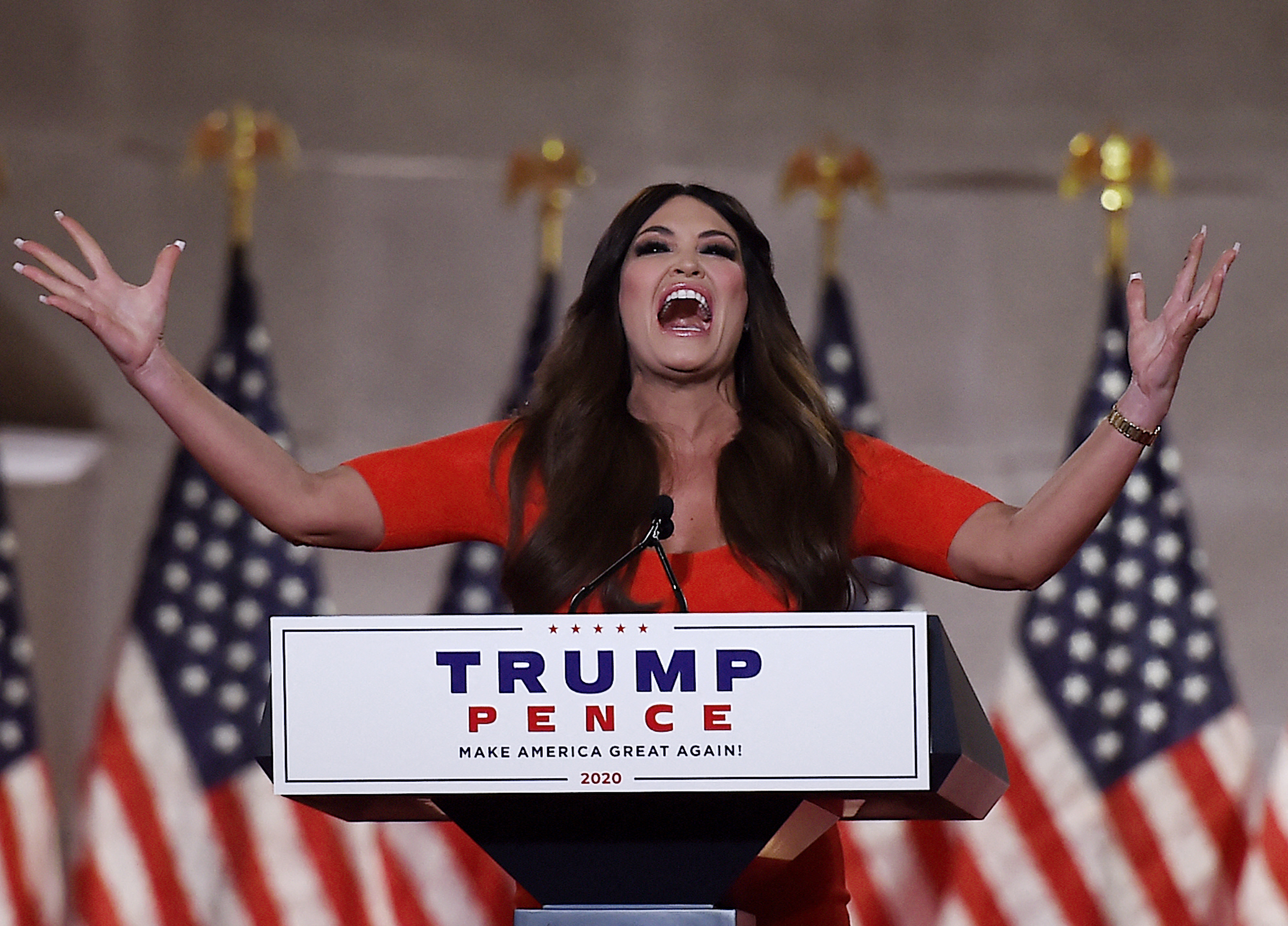 Kimberly Guilfoyle speaks during the first day of the Republican National Convention at the Mellon Auditorium on August 24, 2020, in Washington, D.C. | Source: Getty Images