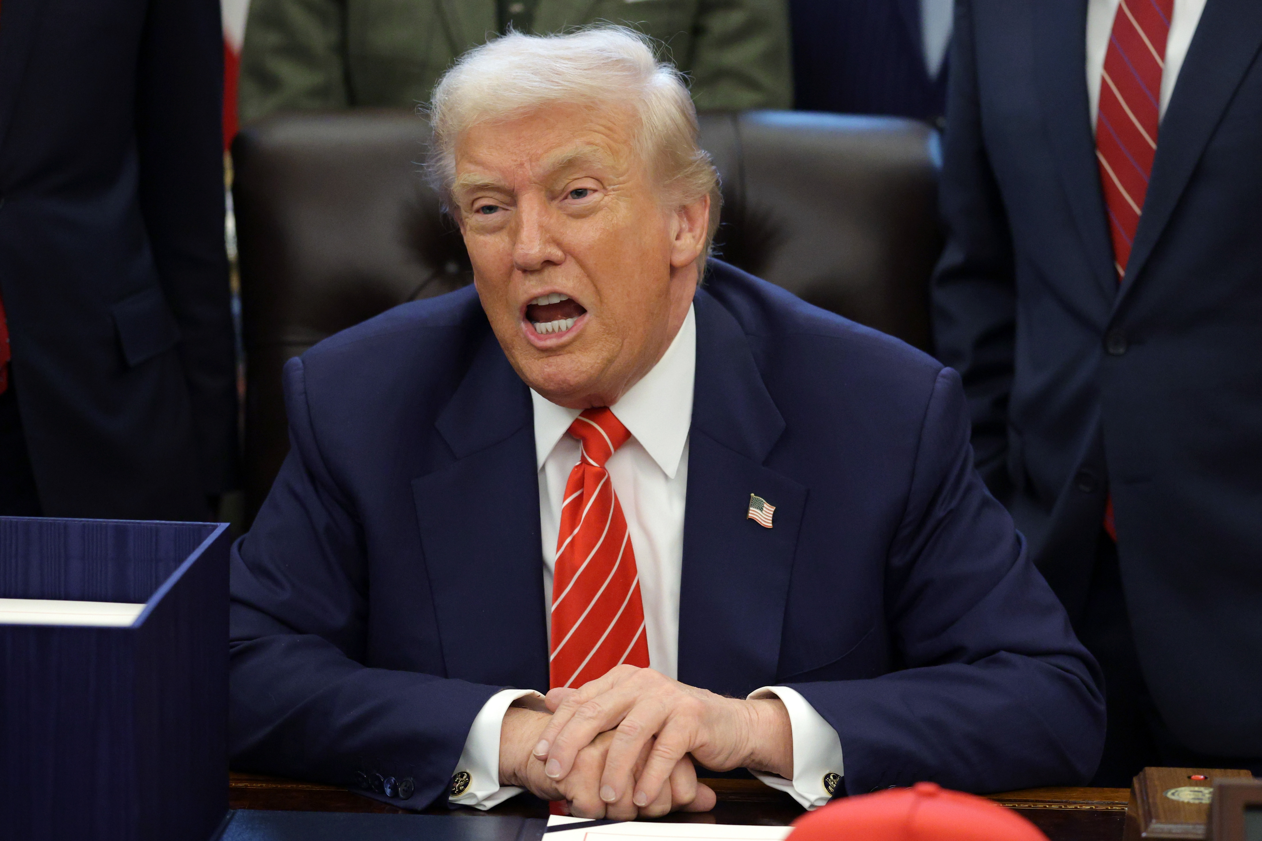 U.S. President Donald Trump speaking during a bill signing in the Oval Office of the White House in Washington, D.C., on February 3, 2026. | Source: Getty Images