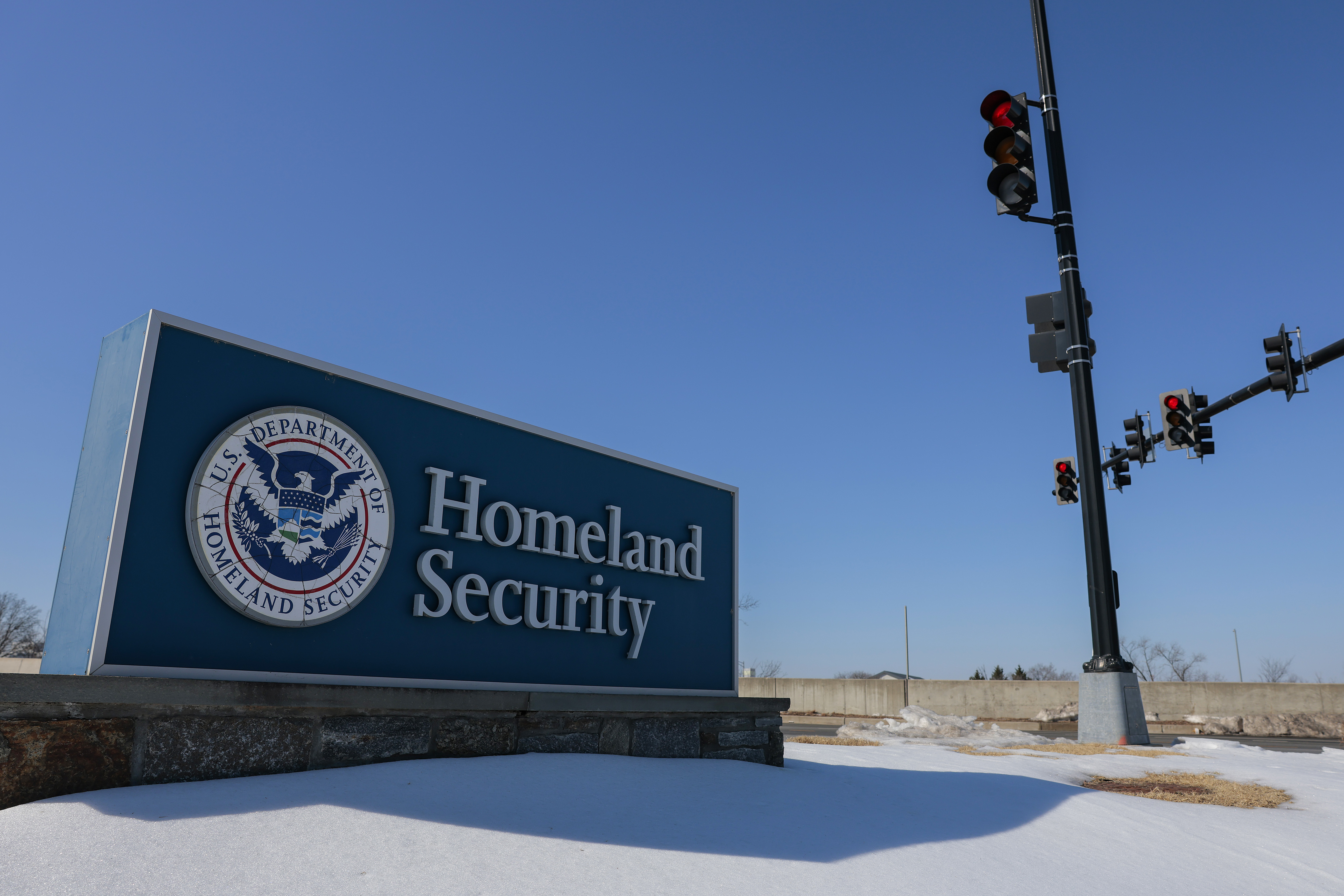 A Homeland Security sign in Washington, D.C., on February 13, 2026. | Source: Getty Images
