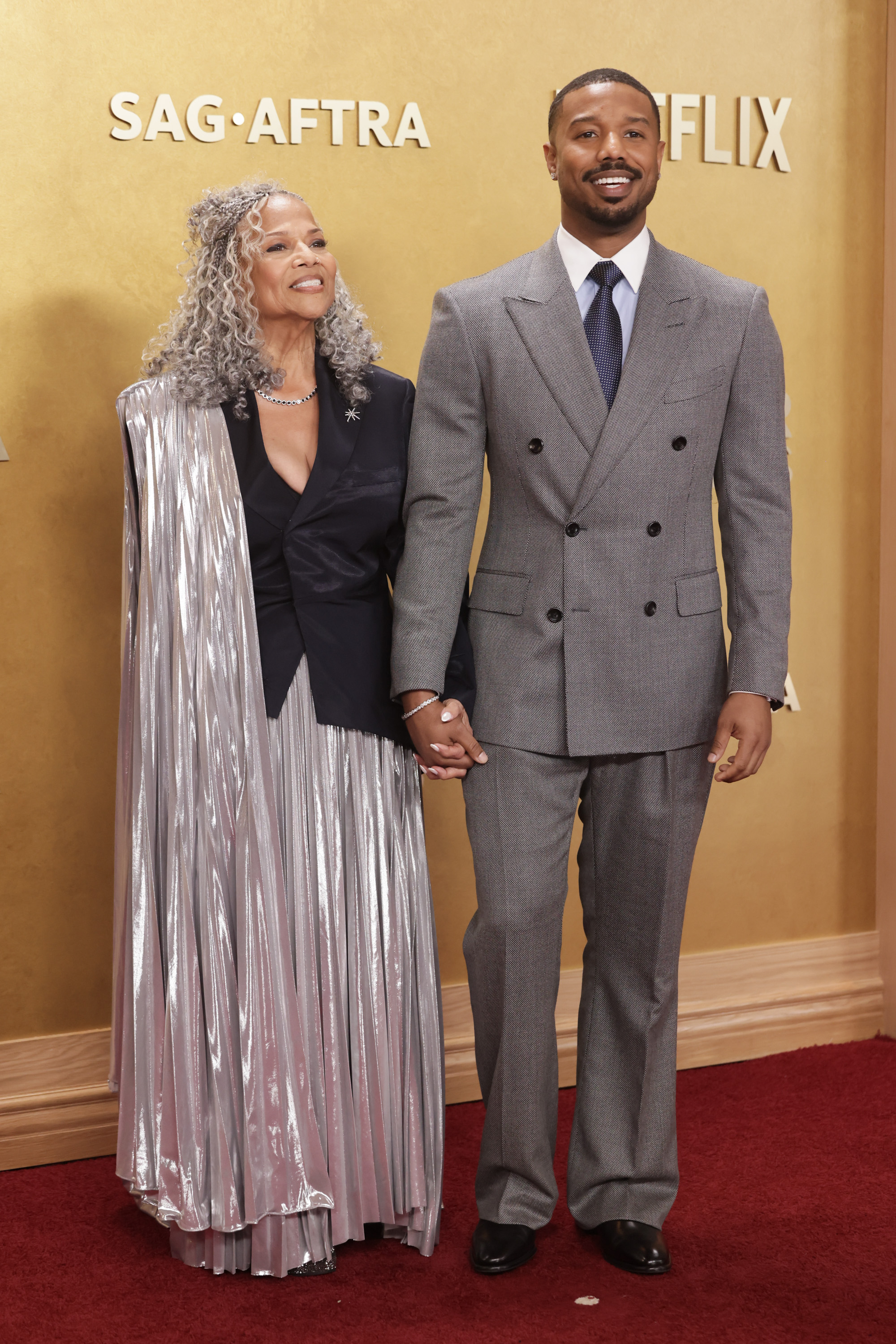 Donna and Michael B. Jordan pose on the red carpet | Source: Getty Images