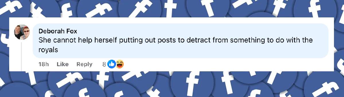 A netizen's comment on Meghan Markle, dated July 17, 2025 | Source: Facebook/DailyMail