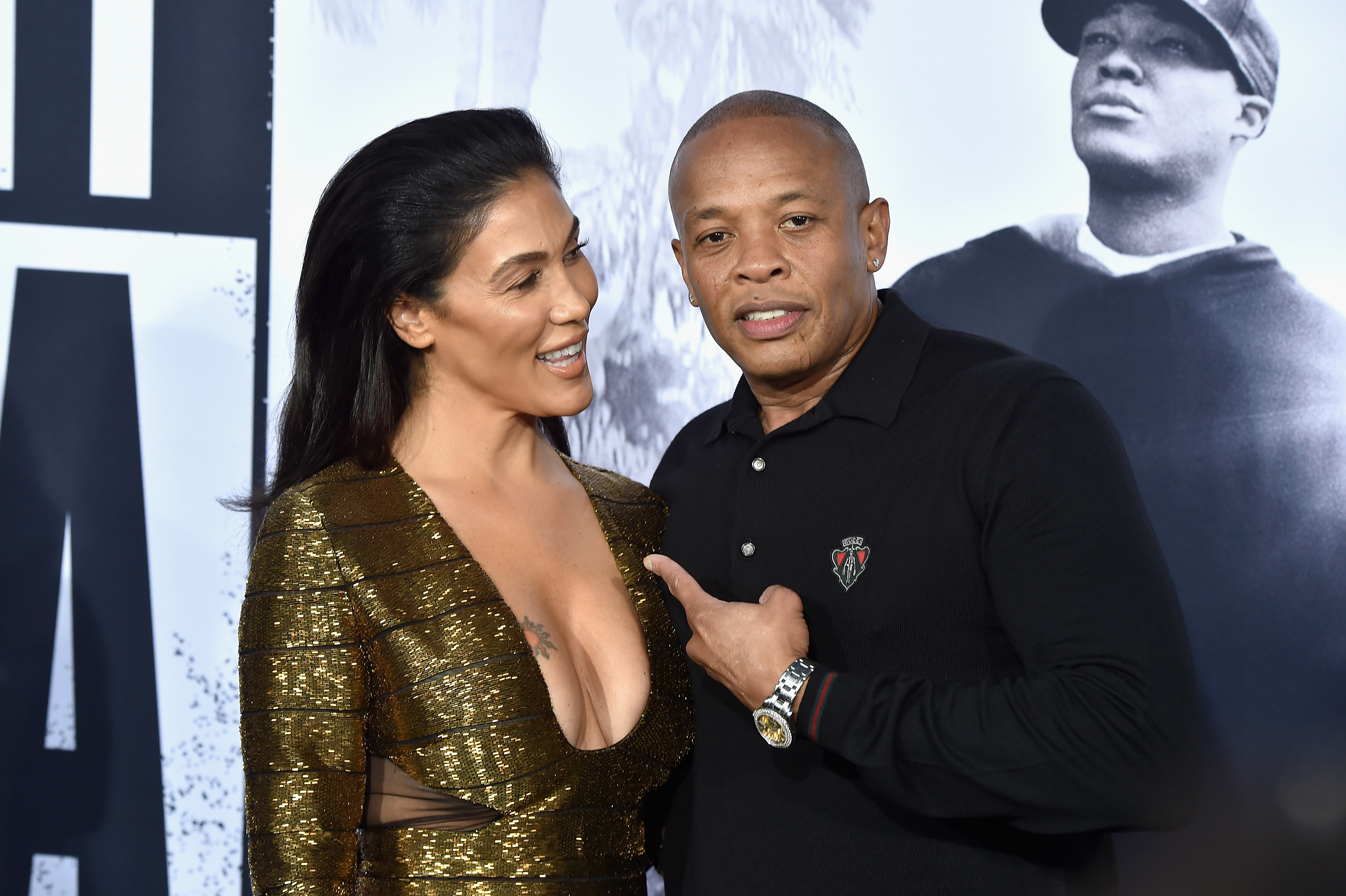 Nicole Threatt and Dr. Dre attend the premiere of "Straight Outta Compton" on August 10, 2015 | Source: Getty Images