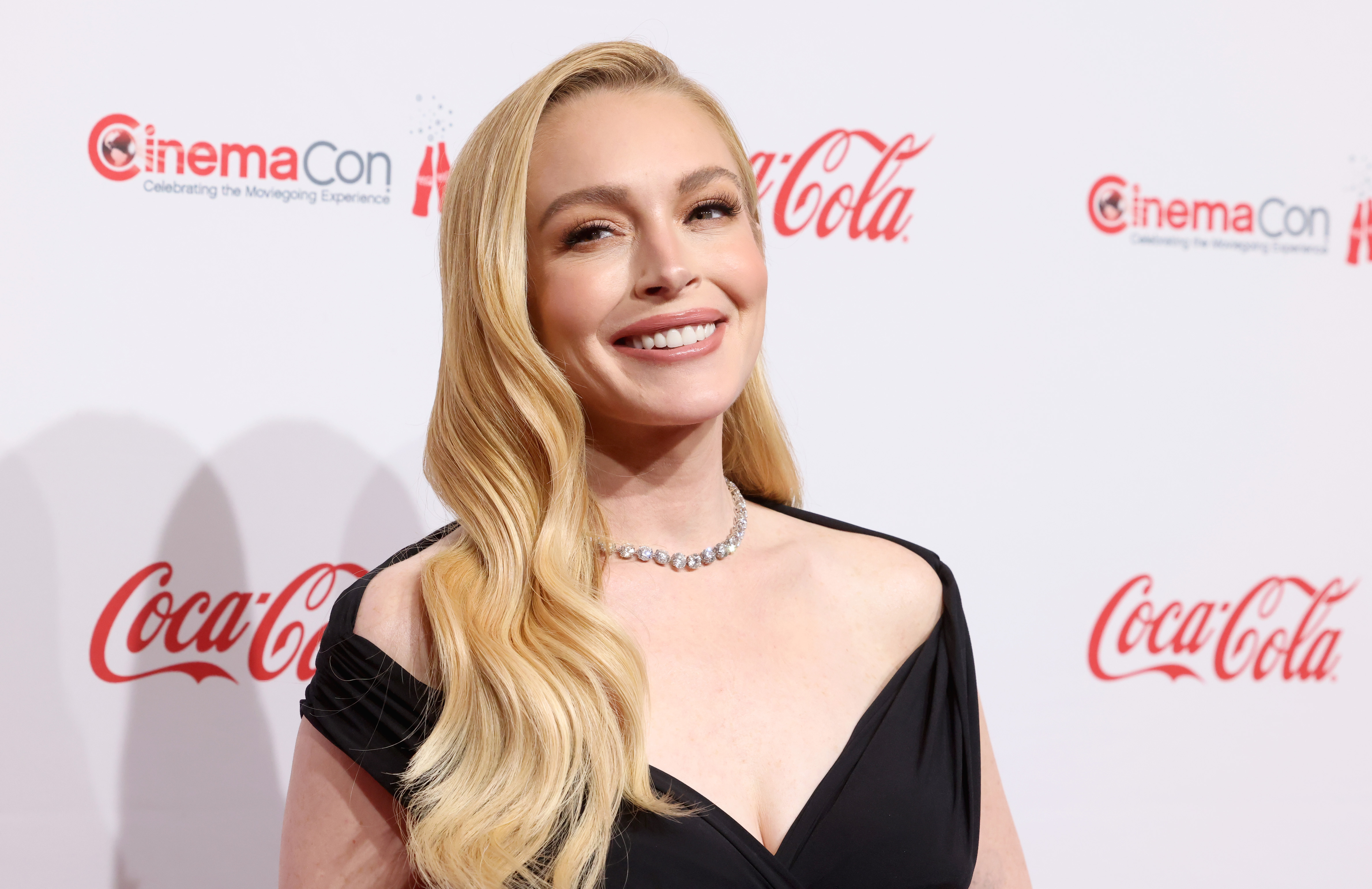 Lindsay Lohan at the CinemaCon Big Screen Achievement Awards in Las Vegas, Nevada on April 3, 2025. | Source: Getty Images