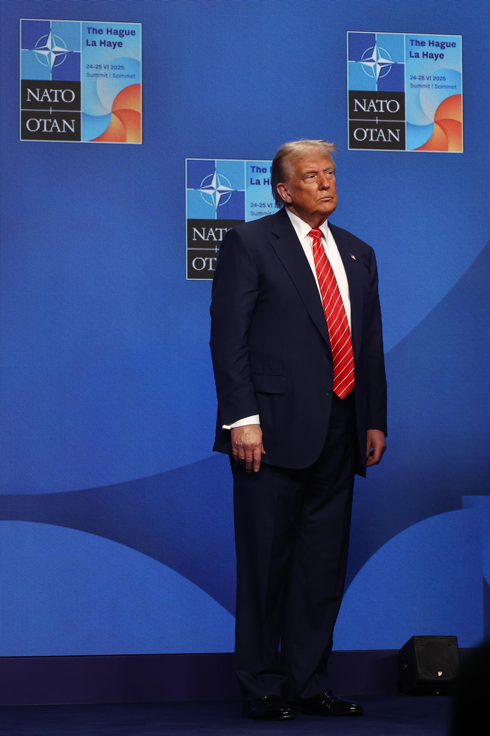 Donald Trump during the press conference at the NATO Summit in The Hague, Netherlands on June 25, 2025 | Source: Getty Images