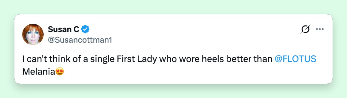 A few netizens simply had tons of praise for the First Lady's fashion sense. | Source: X/Susancottman1