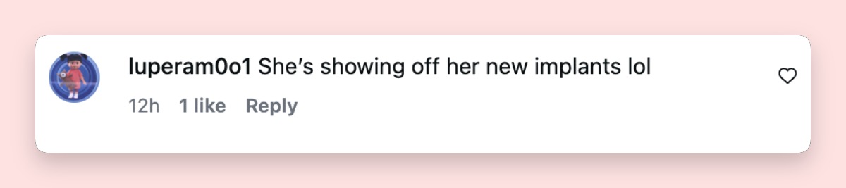 A commenter took the speculation about Lopez's appearance even further, making a pointed claim about whether her figure was entirely natural. | Source: Instagram/entertainmenttonight