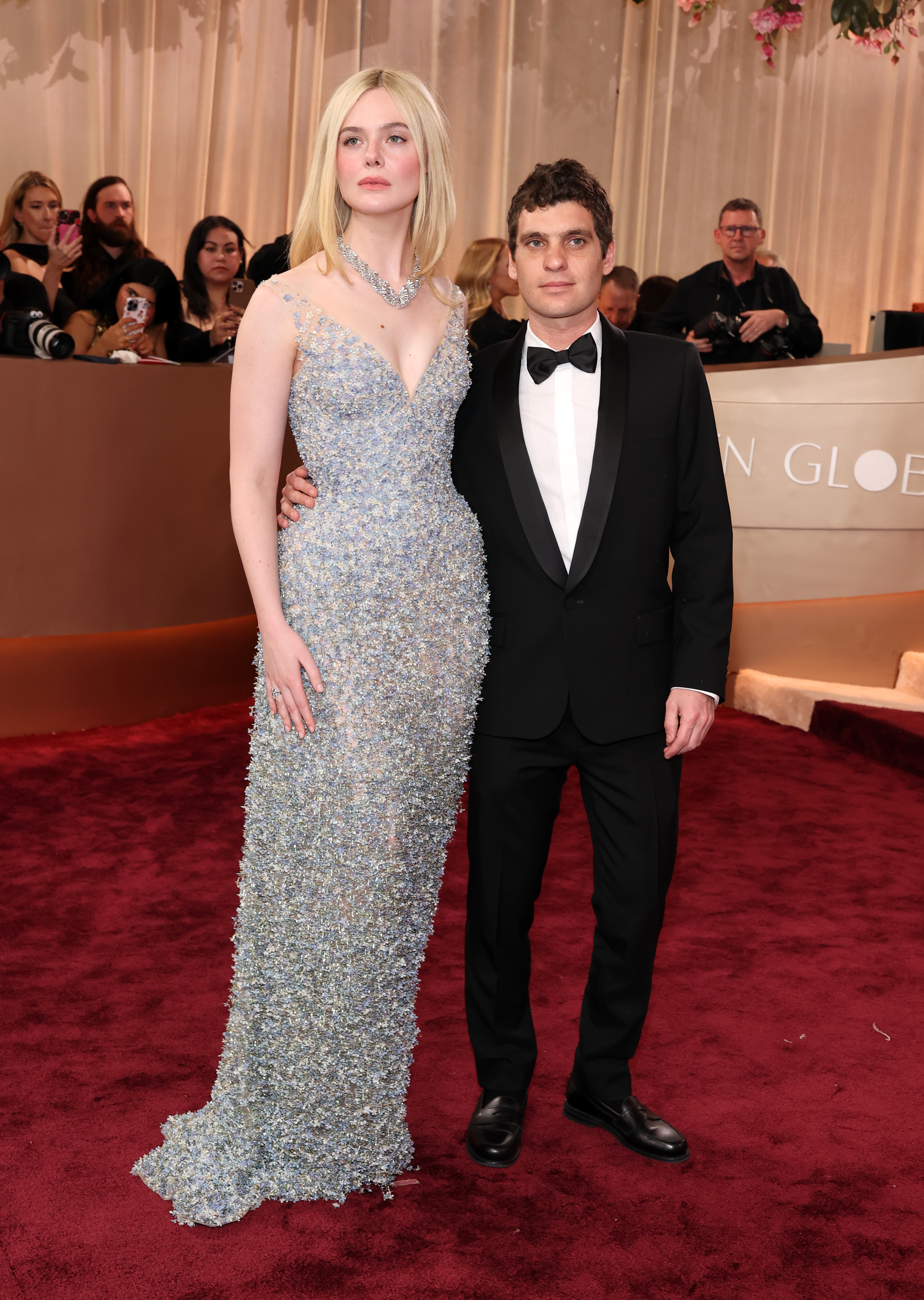 Elle Fanning and Gus Wenner attend the 83rd Annual Golden Globe Awards at The Beverly Hilton on January 11, 2026, in Beverly Hills, California | Source: Getty Images