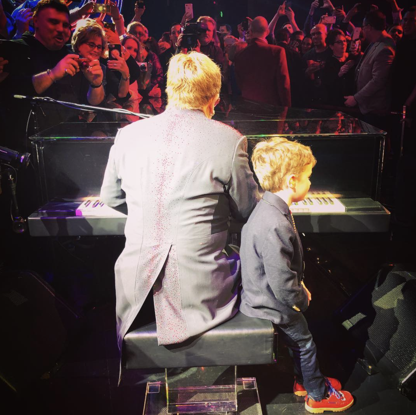 Elton John and Elijah Furnish-John from a post dated February 17, 2018. | Source: Instagram/eltonjohn