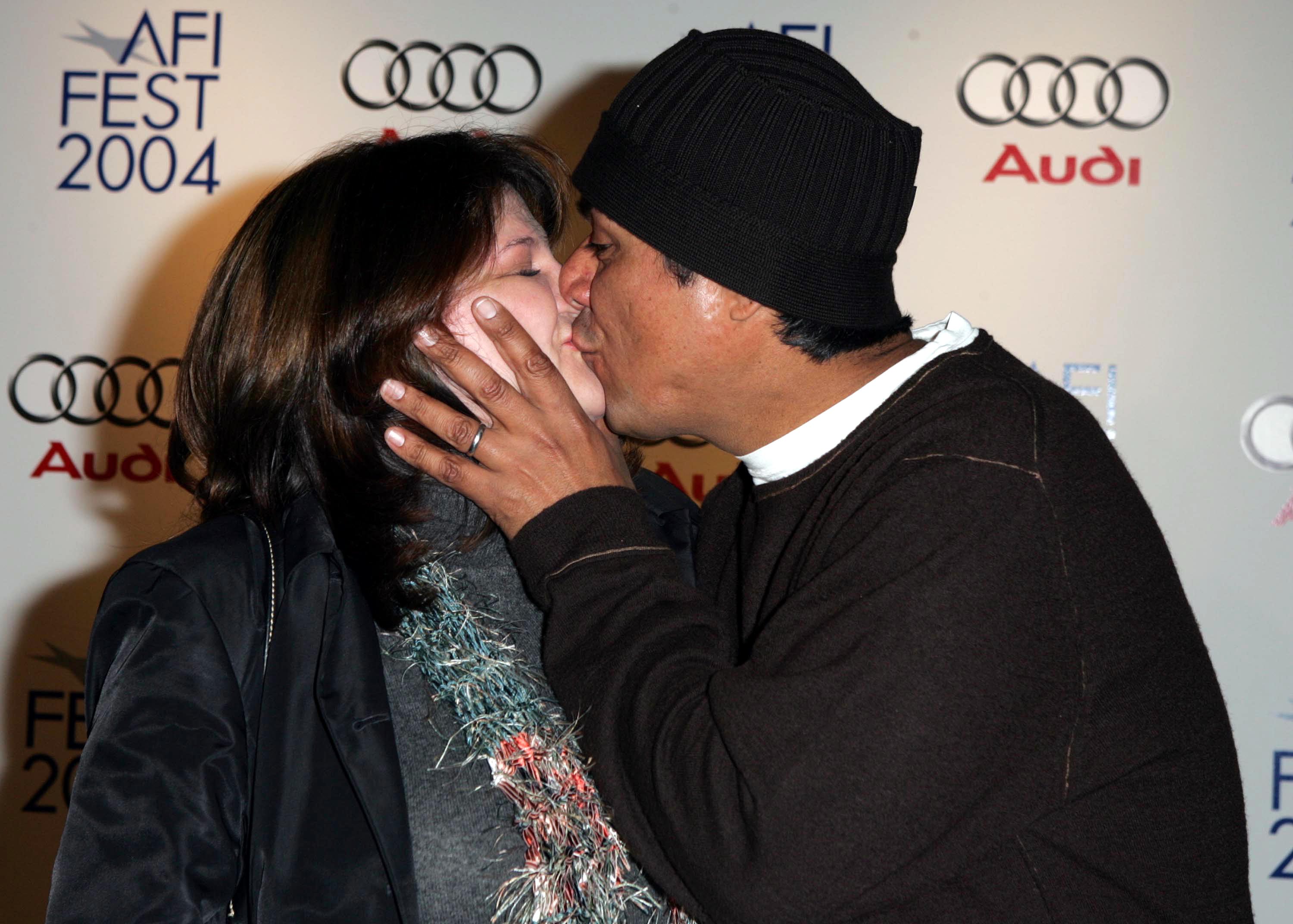 The duo pictured kissing at the AFI Film Festival screening of "Innocent Voices" on November 6 2004, in Hollywood, Los Angeles.