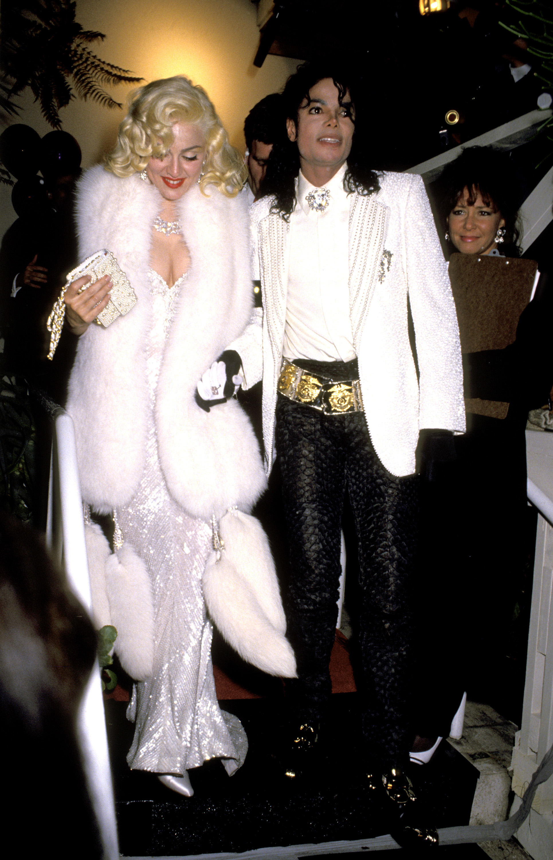 Madonna and Michael Jackson arrive at Spago's in Hollywood, California, on March 25, 1991 | Source: Getty Images