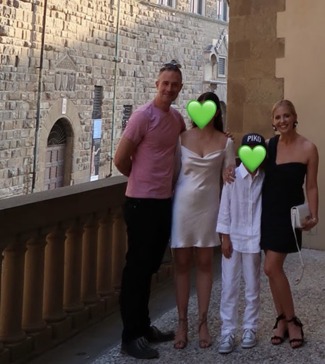 Freddie Prinze Jr. and Sarah Michelle Gellar posed with their children, Charlotte and Rocky, during a family trip to Italy. The children's faces were covered with green heart emojis, while the family enjoyed a rare moment together away from Hollywood. | Source: Instagram/@sarahmgellar