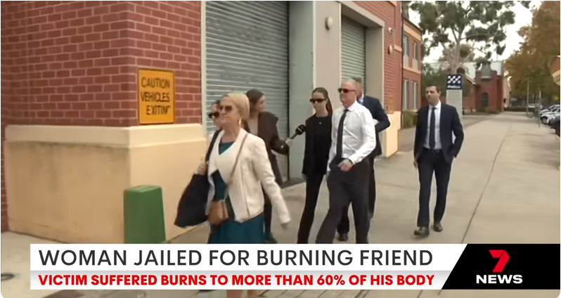 Corbie Jean Walpole and accompanied by her family to court, from a post dated May 22, 2025 | Source: Youtube/@7news