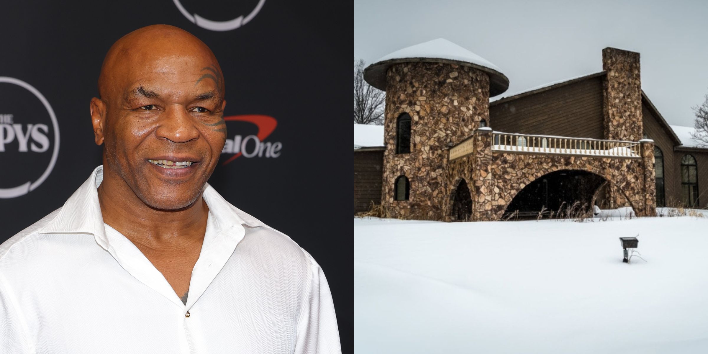 Mike Tyson | Mike Tyson's former mansion | Source: Getty Images | Facbook/Johnny Joo