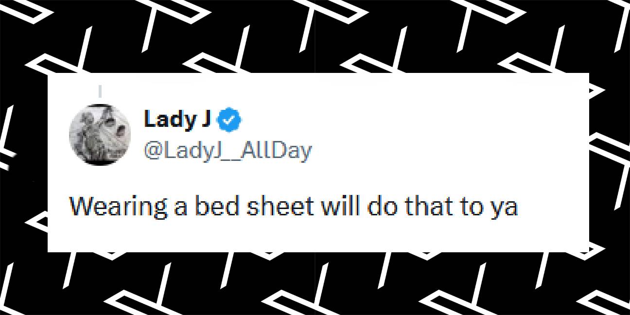 A user's reaction to Lindsey Vonn's wardrobe malfunction at the 2025 ESPYS, from a post dated July 17, 2025 | Source: X/LadyJ__AllDay