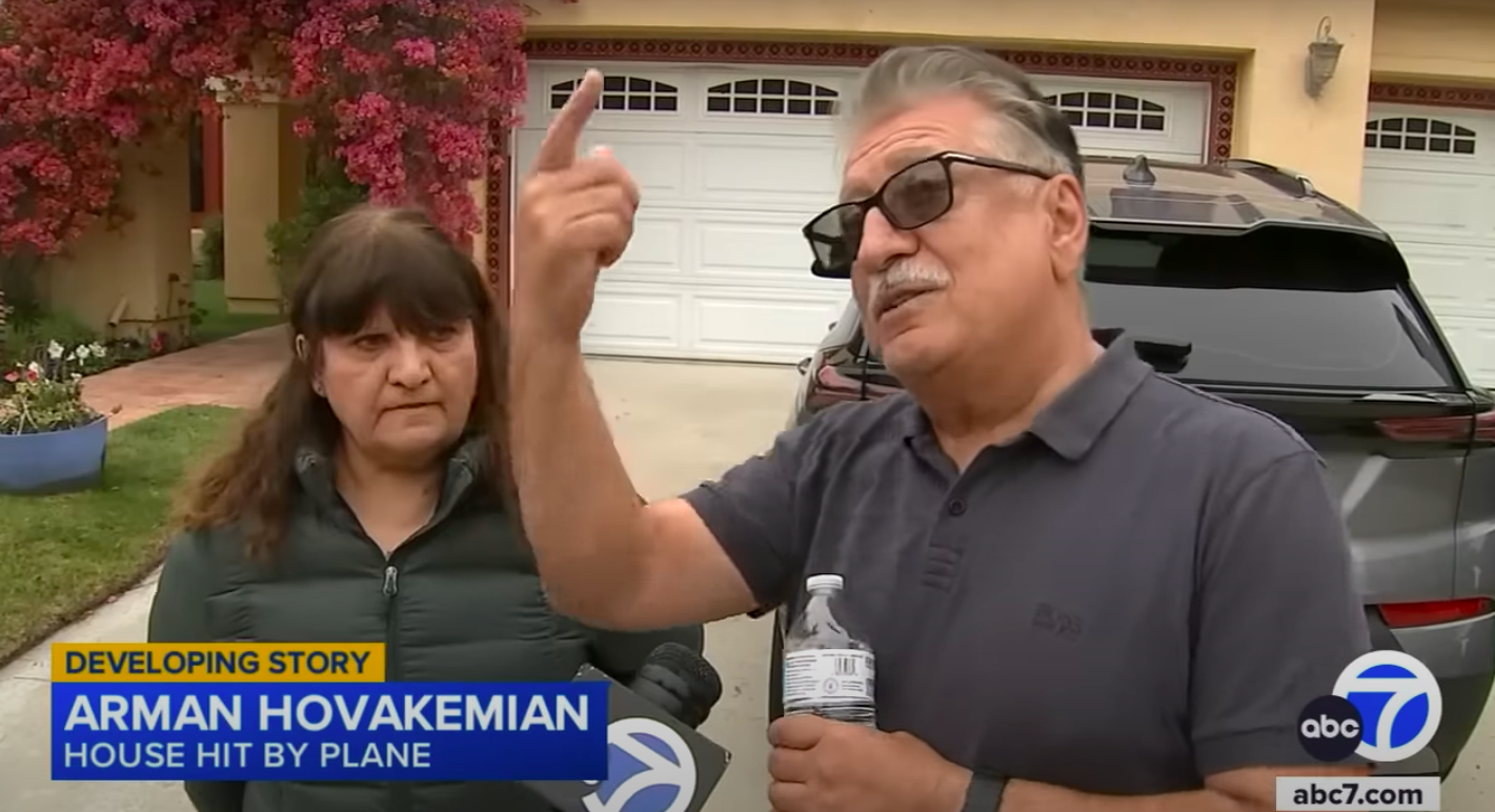 Arman and Armineh Hovakemian speaking about the plane crash, posted on May 4, 2025. | Source: YouTube/ABC7
