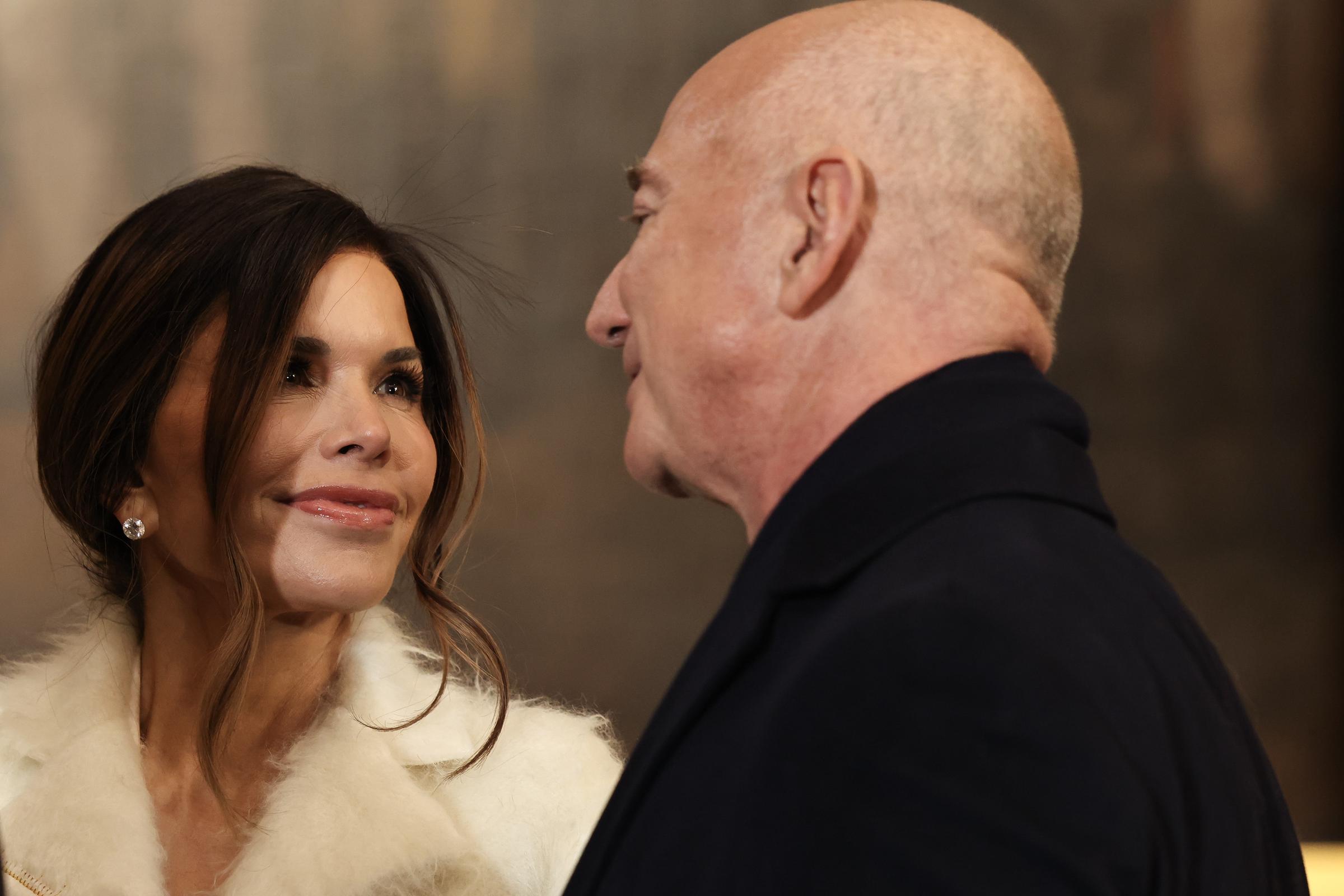 Lauren Sanchez and Jeff Bezos pictured after attending inauguration ceremonies at the U.S. Capitol on January 20, 2025, in Washington, DC | Source: Getty Images