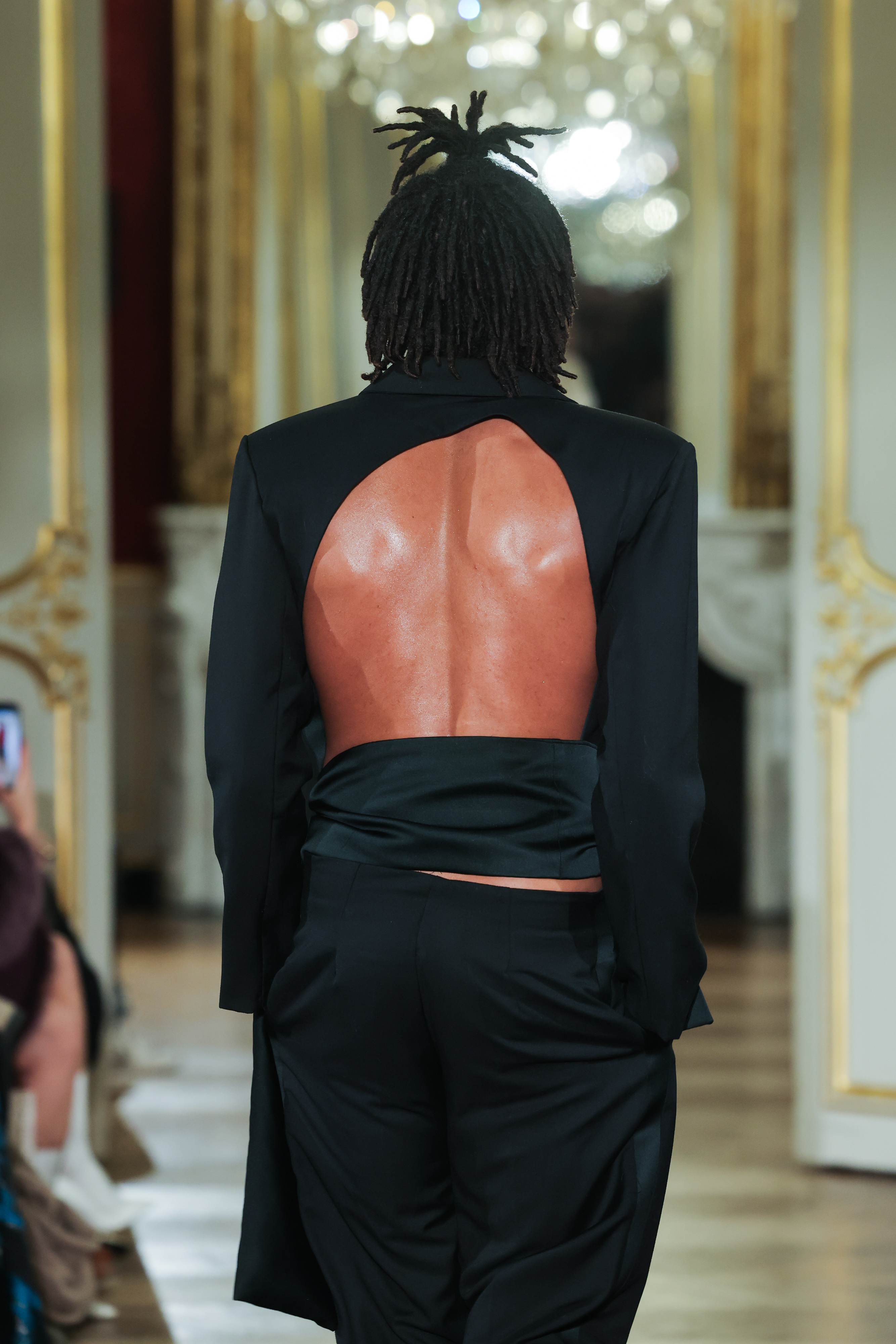 Henry Samuel walks the runway during the Lena Erziak Haute Couture Spring-Summer 2025 show as part of Paris Fashion Week at Hotel Le Marois on January 28, 2025, in Paris, France. | Source: Getty Images