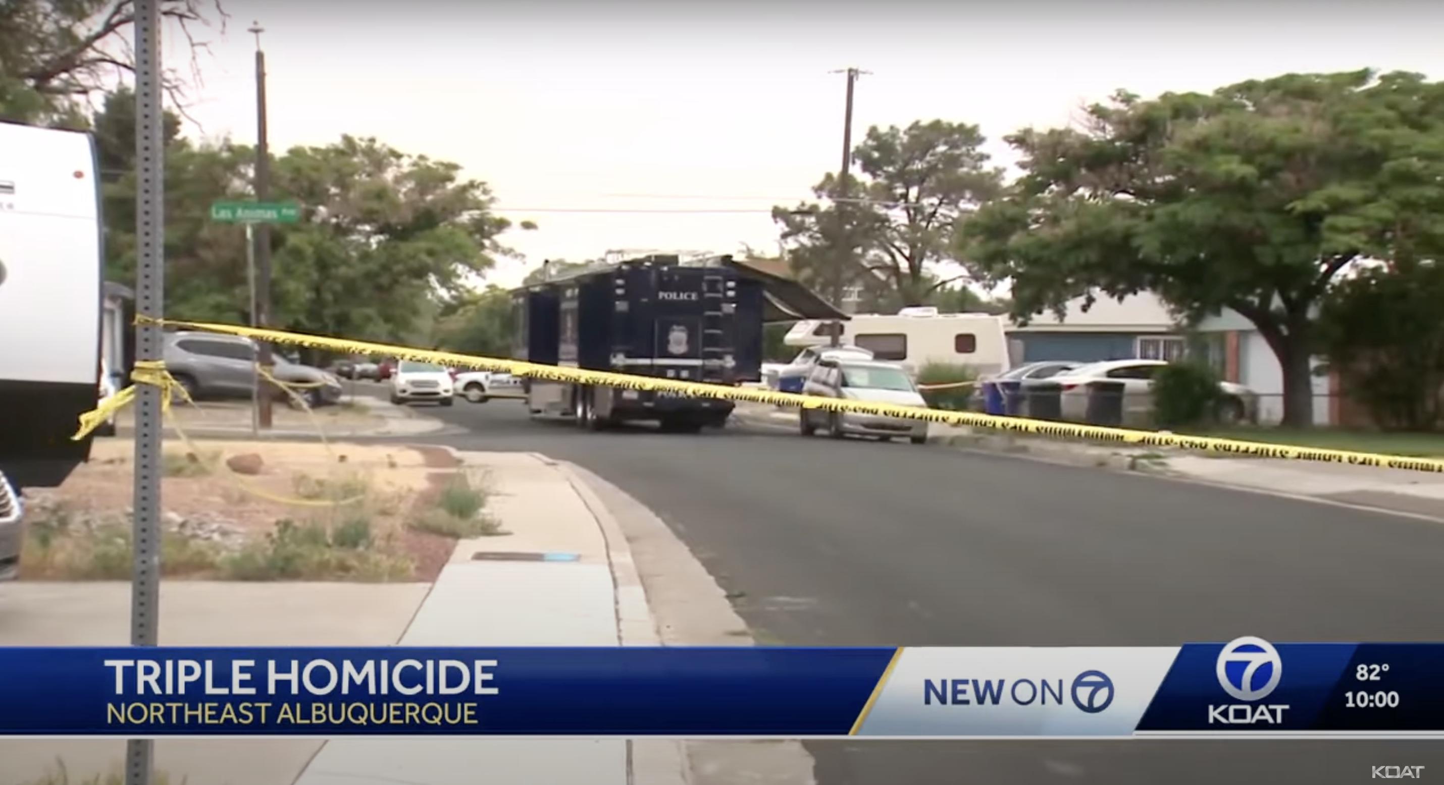 A distant shot of the neighborhood where the tragic incident occurred, as seen in a video shared on May 25, 2025 | Source: YouTube/KOAT