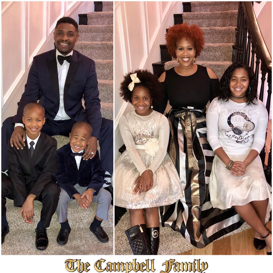 Tina and Teddy Campbell with their children seen in a post dated December 17, 2018 | Source: Instagram/teddyandtina