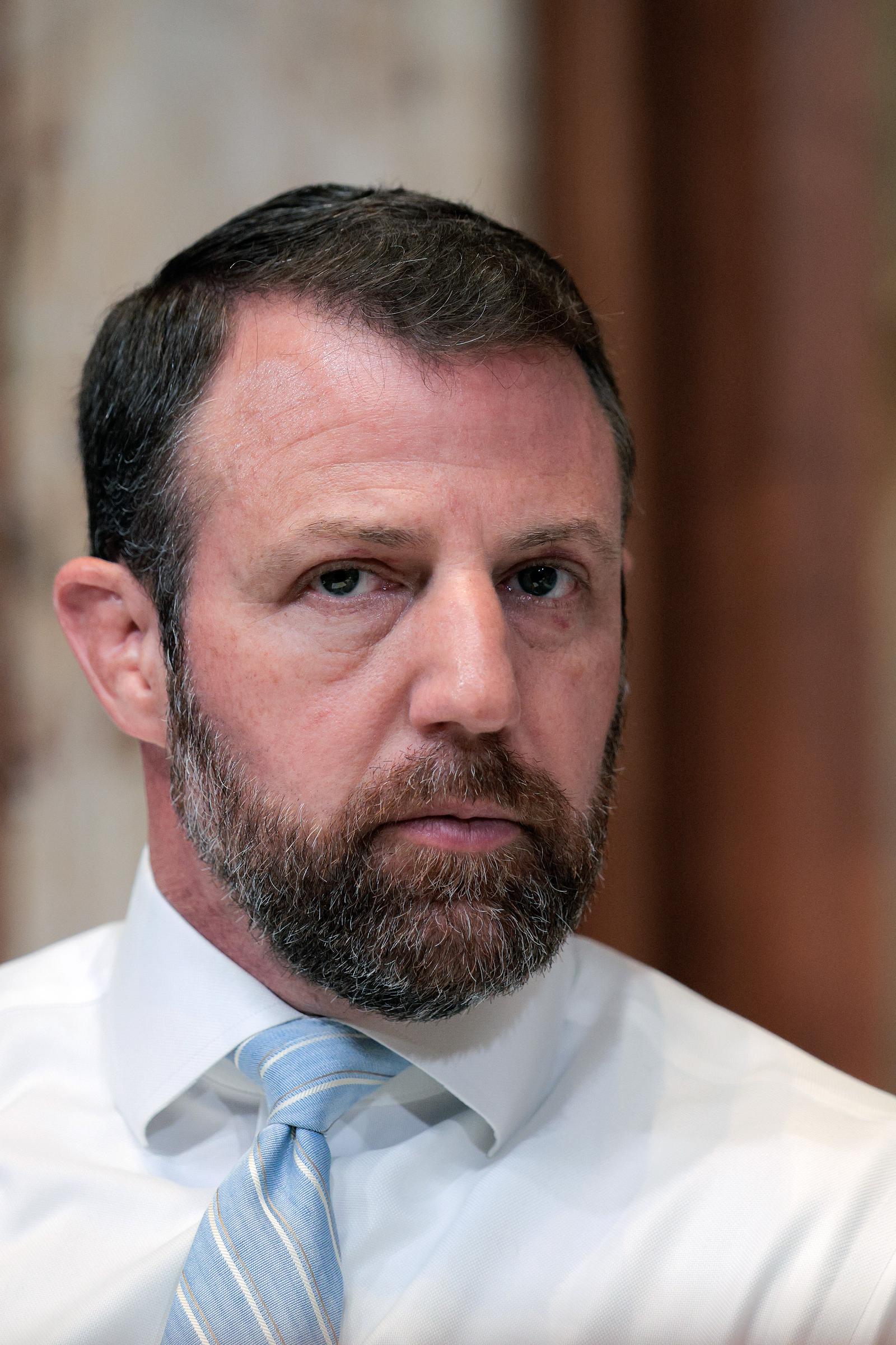 Markwayne Mullin before a hearing in the Dirksen Senate Office Building in Washington, D.C., on April 29, 2025. | Source: Getty Images