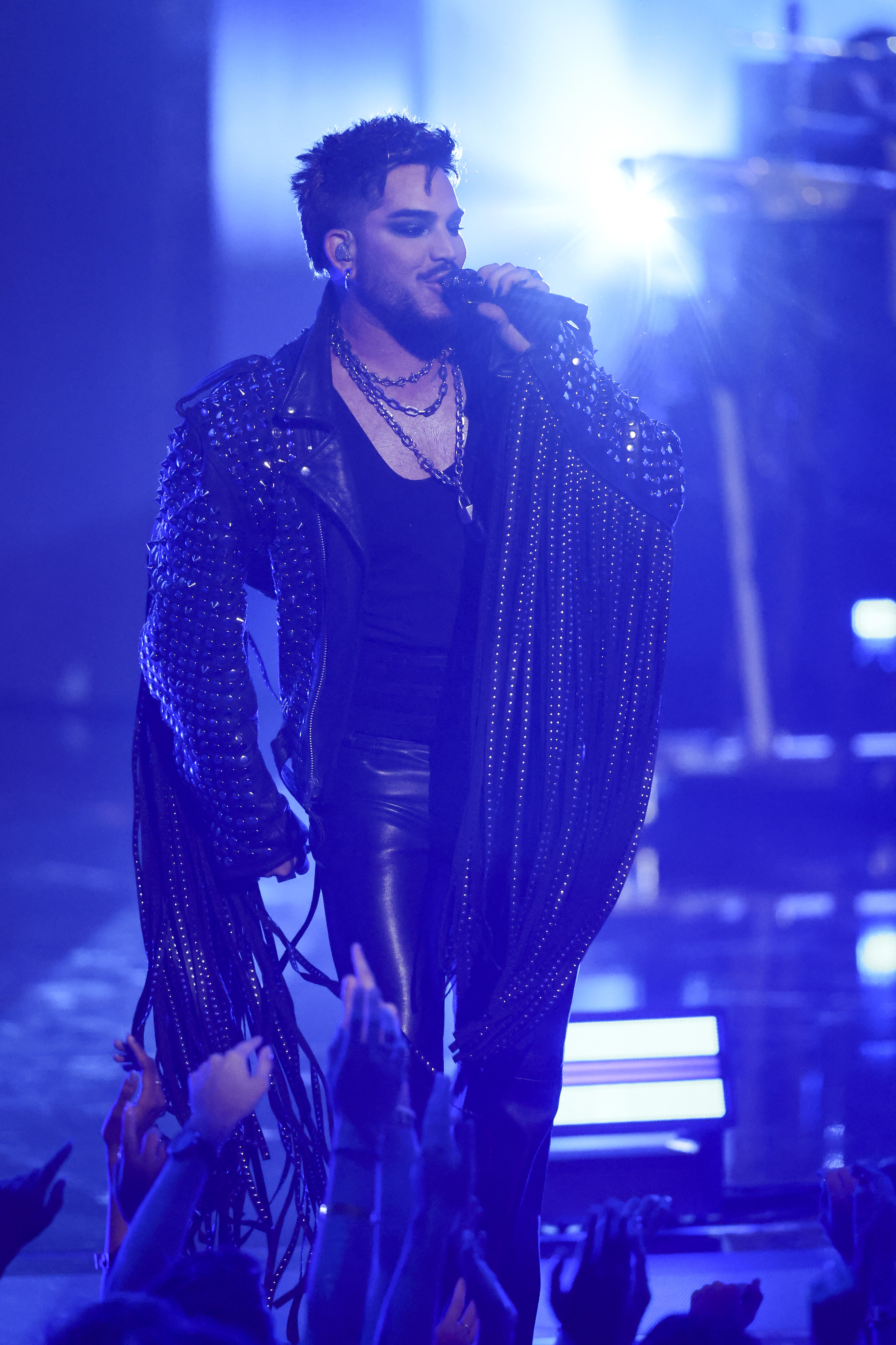 Adam Lambert delivers the surprise finale of the George Michael tribute, performing "Freedom '90" at the 2026 MTV Video Music Awards. | Source: Getty Images